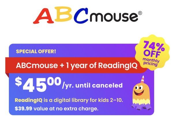 FREE ReadingIQ One-Year Subscription with the purchase of ABCmouse!